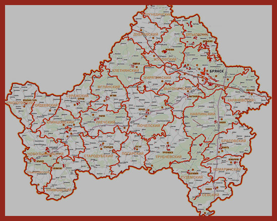 карта Брянской области