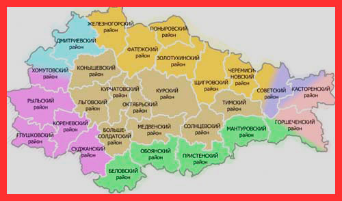 карта Курской области