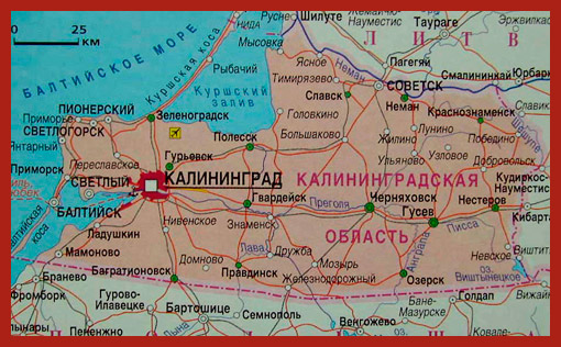 карта Калининградской области