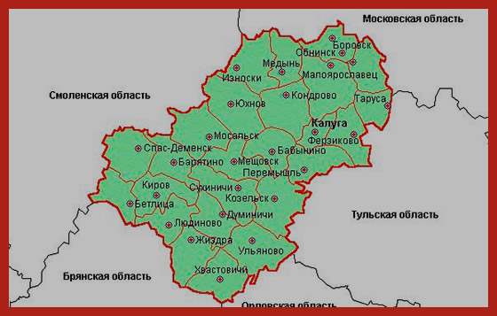 карта Калужской области