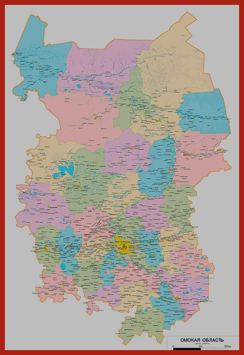 карта Омской области