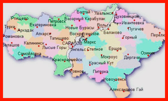 карта Саратовской области